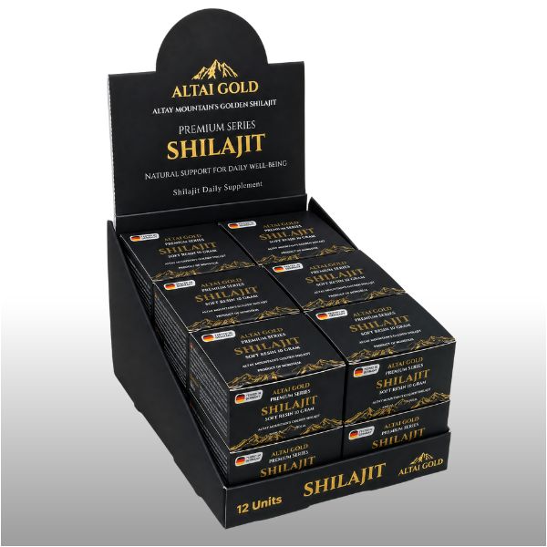 Résine de Shilajit Pur Altai Gold - Pack de 12 (10g l'unité)