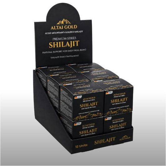 Résine de Shilajit Pur Altai Gold - Pack de 12 (50g l'unité)