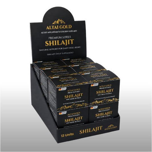 Résine de Shilajit Pur Altai Gold - Pack de 12 (30g l'unité)