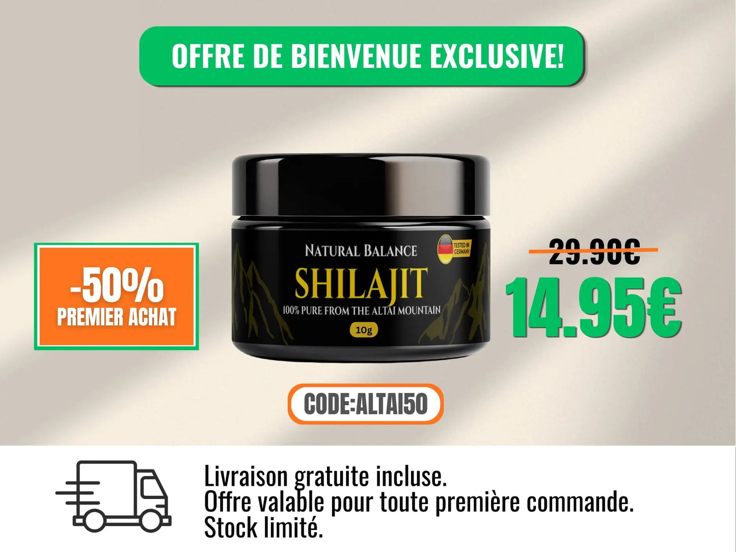 Shilajit Pur | Altai Gold™ (10g) - Complément Minéral Naturel
