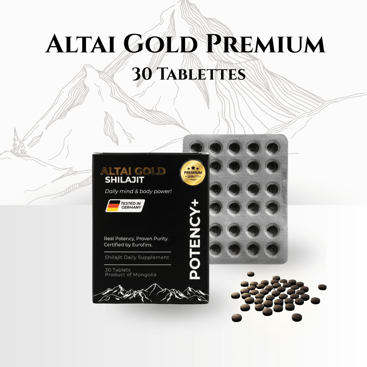 Tablettes de Shilajit Pur (30 unités) - Altai Origin