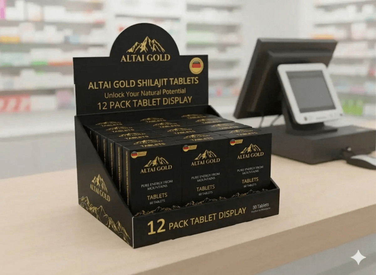Tablettes de Shilajit Pur - Pack de 12 (60 unités l'unité) - Altai Origin